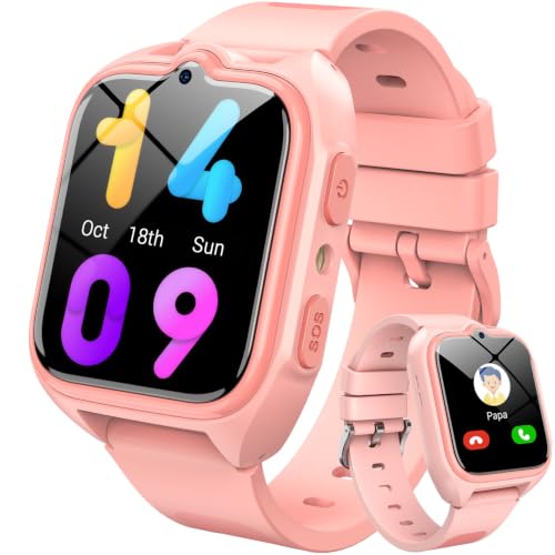 Blackview Smartwatch Kinder, GPS, Kann SIM-Karte einstecken, Uhr mit 4G Videoanrufe, SOS Notruf, Telefonanruf, Sprachchat, SMS, Schulmodus, Schrittzähler, Kinderuhr für Mädchen und Junge