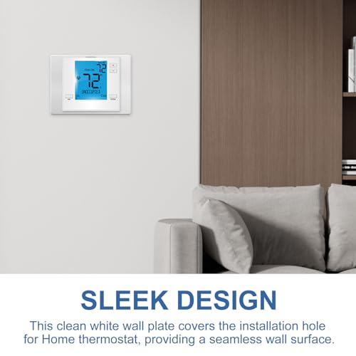 Thermostats Wall Plate T119 Fits For PRO1 IAQ Thermostats, Universal Thermostat Wall Plate White 1 Pack