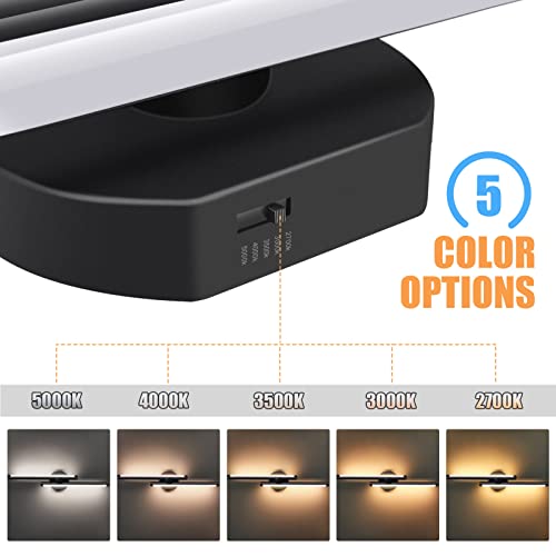 Niorsun Modern Bathroom Vanity Light Dimmable 5Cct 110V Led Bathroom Lights Over Mirror Black/Silver Wall Lighting Fixtures For Bathroom Bedroom Cabinet- Etl Certified (Matte Black, 23.62 In/60 Cm) #TOP3