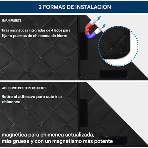 Manta aislante para chimenea y cubrefuegos magnético a prueba de niños contra calor 7