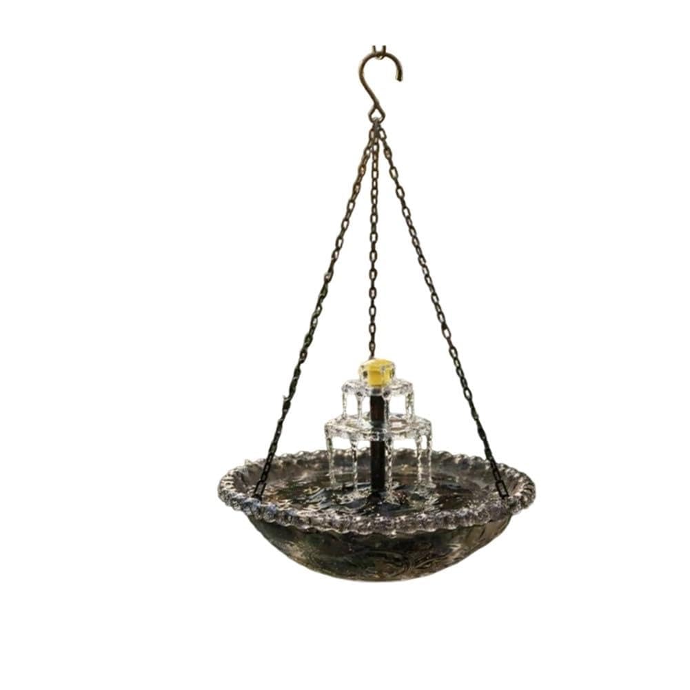 Risveglio Solar Bird Bath Fountain Hanging, 7V 1.2W Outdoor Floating Water Feature with Solar Panel, Garden Decor Birds Drinking and Bathing, Purple