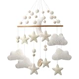 Cloud Mobile for Crib - A Handmade Gender Neutral Cloud Crib Mobile with Moon and Stars