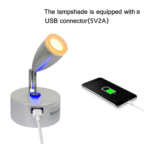 Intckwan 12 Volt Led Lampen Wohnmobil, 12v Leselampe Bett, 3 Farbtemperaturen, 3W, Taktile Dimmschalter, DC12-24v Led Spot für Auto LKW Wohnwagen Wohnmobil Camping Boot(2 Stück)