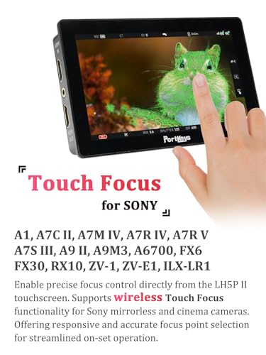 Image of Portkeys LH5P II 5.5 inch Camera Monitor Touch to Focus 2000nit Touchscreen 4K HDMI in /Out, for FX3 A7S III, R5 Mark II R6 Mark II, GH6 S5 II, Z8 Z9, DSLR Camera Field Monitor