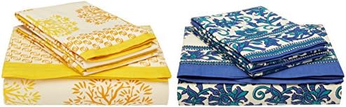 traditional mafia RSES655038 Combo Bed Sheet Set, 90" x 108", Multicolor, 6 Piece