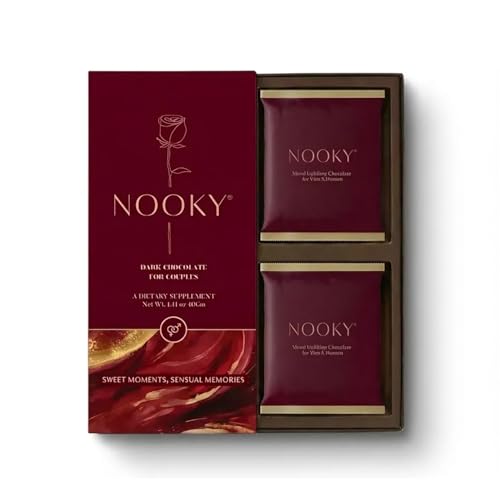 Nooky Couple Dark Chocolate for Men & Women (Pack of 1) | Premium Dark Chocolate Treat | Gift for Couples | Vegan & Gluten-Free | Crafted for Everyday Indulgence, 40 g