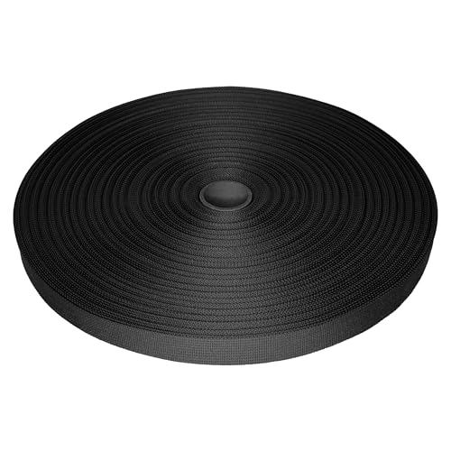 Strapworks MilSpec Webbing 1 Inch Berry Compliant 17337 Heavy Duty Nylon Strap Roll for Tactical, Climbing Harness, Rescue, Outdoor Web Strapping Holds 1200 Pounds, Black, 10 Ft