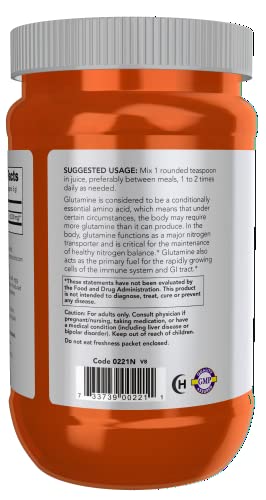 Now Sports Nutrition, L-Glutamine Pure Powder, Nitrogen Transporter*, Amino Acid, 1-Pound #TOP2