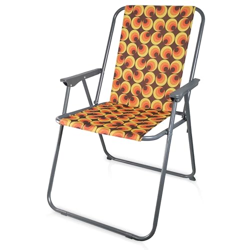 diMio Retro Campingstuhl 60er 70er Jahre Klappstuhl für Camping, Hobby,...