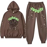 dsumvns Y2K Spider Hoodie Set for Women Fashion Cobweb Spider Hoodie and Pant Matching Sweat Set Casual Athletic Suit