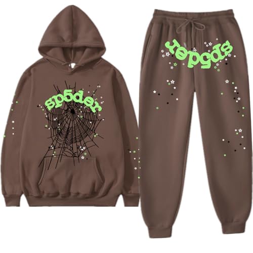 dsumvns Y2K Spider Hoodie Set for Women Fashion Cobweb Spider Hoodie and Pant Matching Sweat Set Casual Athletic Suit