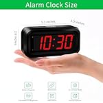 Alarm Clock, LED Digital Clock, Small Wall Clock, Battery Operated, Adjustable 3-Level Led Brightness, Dim Night Mode, 12/24Hr, Cordless, Constantly 1.2'' Digits Display for Bedroom/Travel,Easy to Set - Image 3