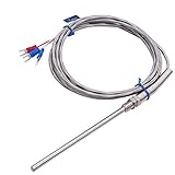 TWTADE Stainless Steel PT100 RTD Thermistor Temperature Sensor Probe,100mm / 4