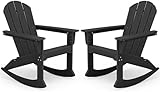 SERWALL Outdoor Adirondack Rocking Chairs Set of 2, All-Weather HDPE Adirondack...