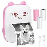 Mini Drucker,Fotodrucker für Smartphone, Taschendrucker, Handy drucker Thermodrucker Sticker Drucker USB Taschen Label Drucker für Journal, Reisen Logo, Notizen, Journal, Liste, Memo