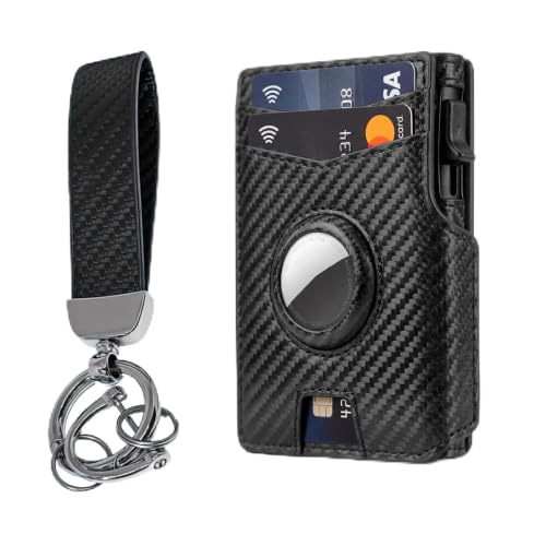 Portefeuille AirTag pour homme en fibre de carbone et fin aluminium