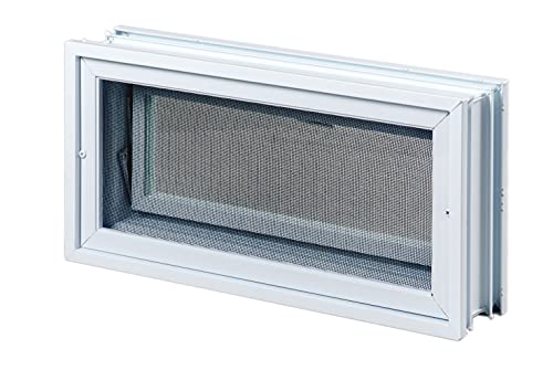 Ventana de ventilación 38,4x19x8 cm para pared de bloques de vidrio de obra 4