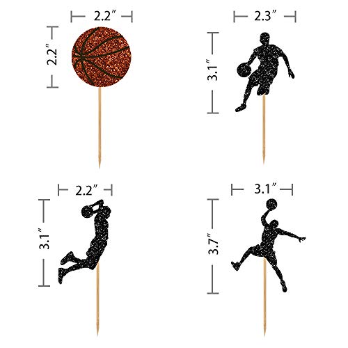Basketball Cupcake Toppers - Basketball Star Cupcake Decoration For Basketball Theme Party Supplies Set Of 24 #TOP1