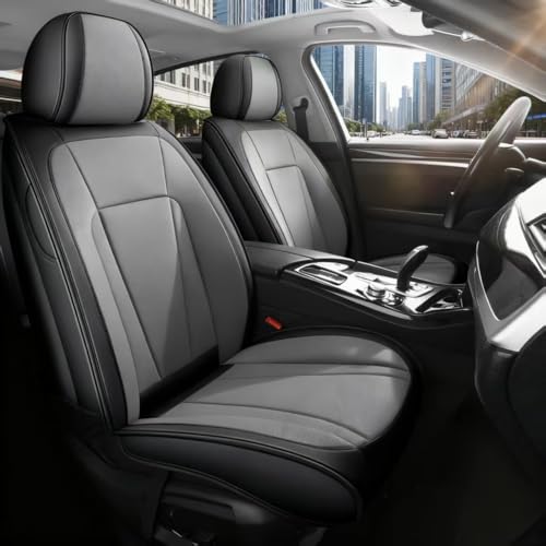 FaiFani Full Set Seat Covers Fit for Toyota Avalon 2001-2022, Luxury Faux Leather Automotive Protectors – Breathable, Anti-Slip & Wear-Resistant (blackgray,Fullset)