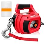 SENKEYFE Drill Powered Portable Winch 1000LBS, Drill Winch with 40FT Alloy Steel Wire Rope, Portable Drill Winch, Portable Handheld Drill Winch for Dragging Handling Trailer