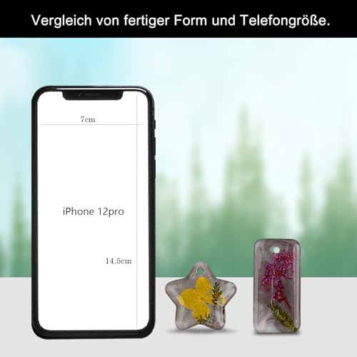 EPODA16 Stück Epoxidharz Formen Schlüsselanhänger, Silikonform Anhänger, Silikonformen Gießformen Schmuck mit Loch