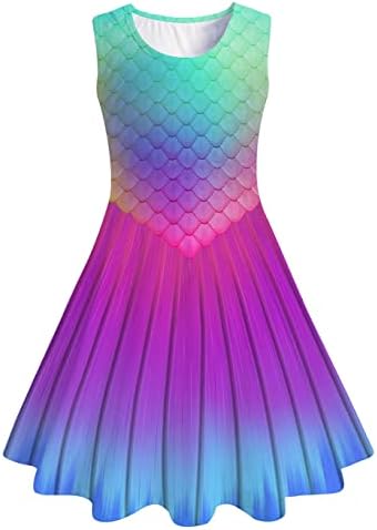 Girls Mermaid Dresses Summer Sundress Kids Sleeveless Dress Birthday Outfit Size 4 Size 5 Spring Twirl Clothes 4-5 Years