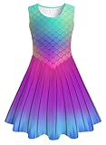 Girls Mermaid Dresses Summer Sundress Kids Sleeveless Dress Birthday Outfit Size 4 Size 5 Spring Twi