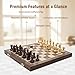 Magnetic Travel Wooden Chess Set,15-inch Chess Board,Folding Magnetic Chess Game Portable Chess Sets Includes 2 Extra Queens,Beginner Chess Set for Kids and Adults