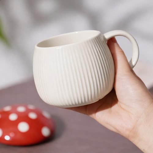 Taza de cerámica con tapa en forma de hongo 12oz miniatura 4