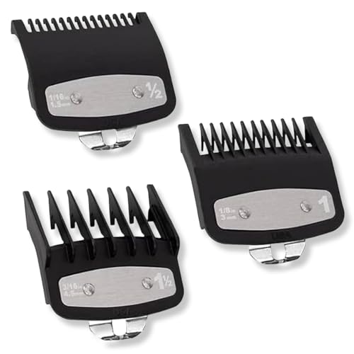 OUDQFCJ Lot de 3 Peignes Tondeuse Sabot de Guidage,Tondeuse à Cheveux Limite Peigne,Peignes pour Sabot Cheveux pour Wahl,Housse de Protection pour Tondeuse à...