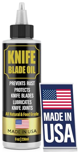 8oz Knife Oil, Honing Lubricant - Made in USA, Food-Grade Versatile Cutting Oil - Rust Protection for Carbon Steel OTF Pocket & Kitchen Scissors, Axes, Swords, Straight Razors