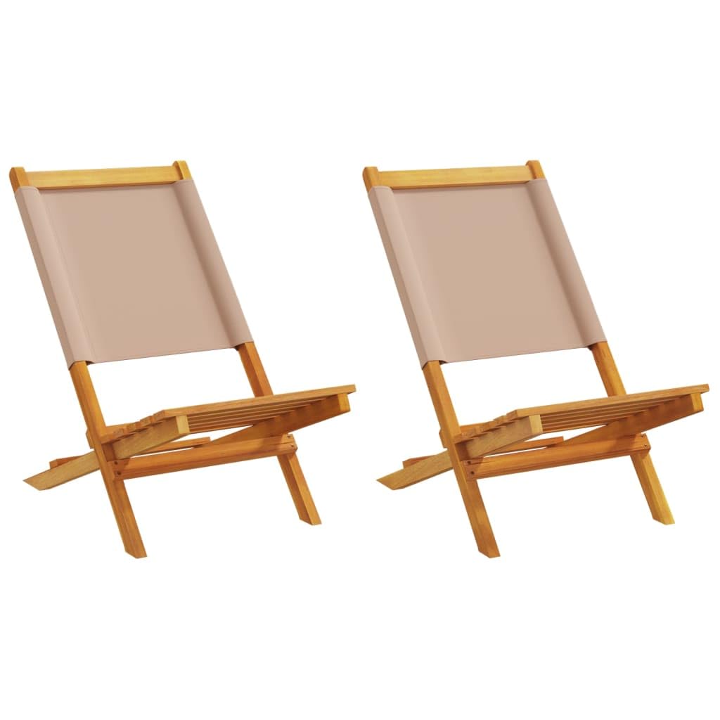 Chaise de jardin en acacia massif taupe Jiangboyue avec assise tissu