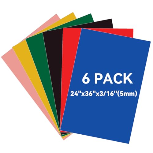 6PACK Foam Board Bright Color 24x36×3/16 inches,5MM Poster Board for DIY Project, Double Sided, Rigid, Sign Board Foamboard for Crafts, Art, Display Use