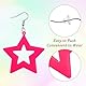 Tyqour 4 Paar 80er 90er Jahre Stern Ohrringe Retro Acryl Neon Ohrringe Damen Bunte Creolen Neon 5x5cm Vintage Party Accessoire Ohrring für Mottoparty Kostüm Party Maskerade Frau Mädchen