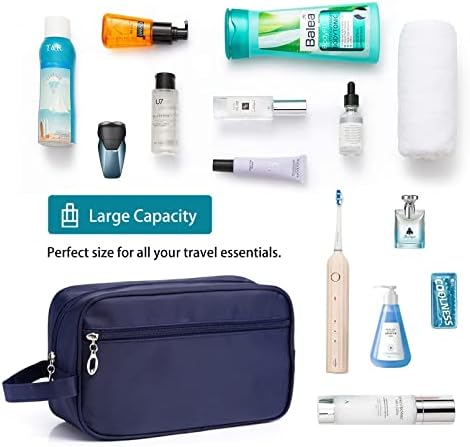 Toiletry Bag for Men, FITDON Portable Travel Wash Bag, Waterproof Shaving Bag Gym Shower Bathroom Bag Dopp Kit Make Up Bag, Blue