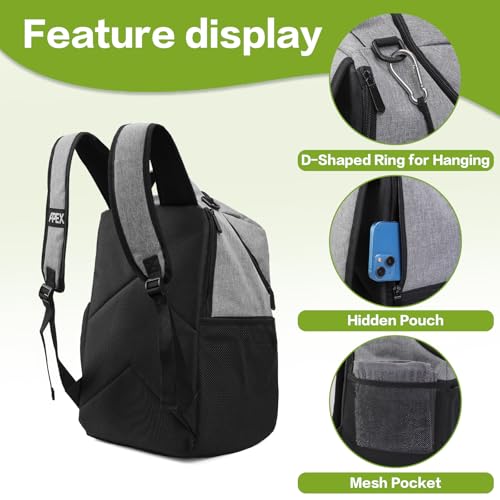 Apex Outdoors Lite Disc Golf Bag, Disc Golf Backpack Holds Over 18 Discs, with Foldable Support Panels & Accessories Pouch & Water Bottle Holder - Thumbnail 4