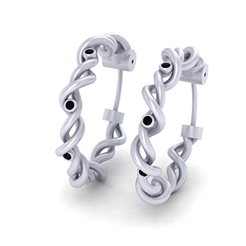 Créoles torsadées argent 925 et diamant créé pour le style quotidien