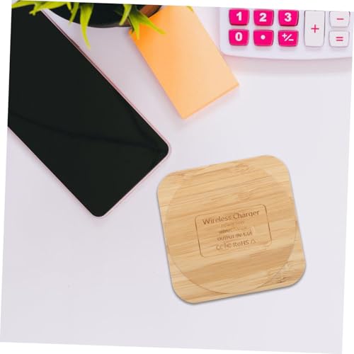 Cargador inalámbrico de madera amarilla STOBAZA con diseño portátil elegante 6