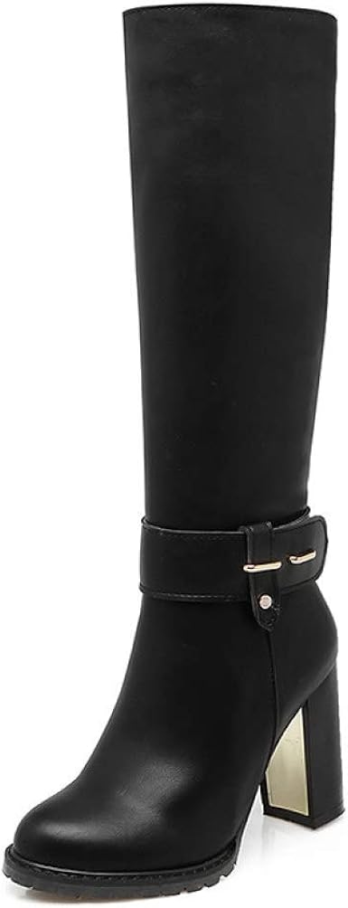 Amazon.com: Botas de vestir para mujer con tacón de bloque grueso para  motociclismo, con forro de piel cálida, para mujer y niña : Ropa, Zapatos y  Joyería