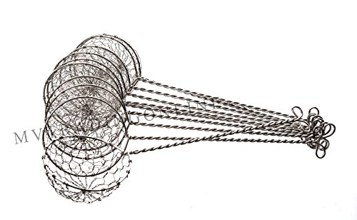 New Star International SSK-2 Stainless Steel Asian Spider Skimmer Strainer, 2½-Inch, Set of 10