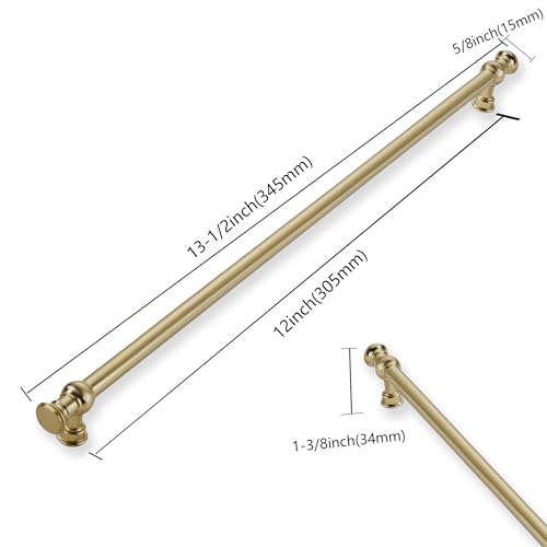 ZAUYX 2-Pack 12inch(305mm) Hole Center Champagne Bronze Cabinet Pulls Solid Heavy Duty Kitchen Cabinet Hardware for Cupboard Drawer Pulls Cabinet Handle by ZAUYX - Used condition - Image 2