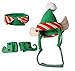 ANIAC Cute Cat Dog Christmas Costume Xmas Clothes Green Elf Outfit for Small Pets