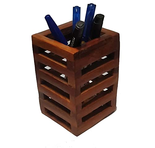 Sami Enterprises Wooden Pen Stand Pencil Holder For Office Desk Accessorie