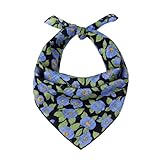 STARWHISPER Black Flower Bandana Cotton Men Ultra Soft Kerchief Bandanas for Women Headband Head Wrap Hair Neck Scarf Bandanas Wrapper