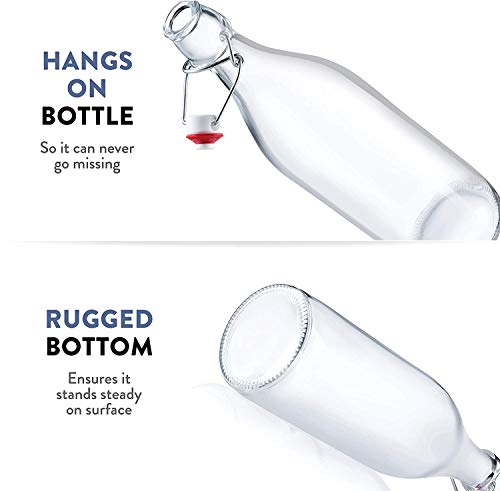 Bormioli Rocco Giara Clear Glass Bottle With Stopper, 33 3/4 Oz. (2, Clear) #TOP3
