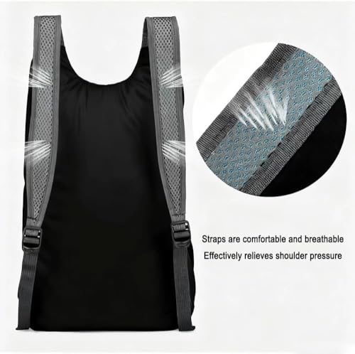 Mochila plegable de gran capacidad gris miniatura 6
