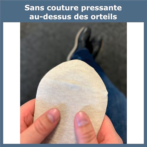 ca·wa·so Chaussettes 100% coton pour hommes - Chaussettes sans couture en pur coton | 10 paires | Fil doublement tricoté pour une longue durée de vie (Beige, 43-46) – vue 3