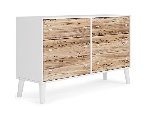 Image of Signature Design by Ashley Piperton Scandinavian 6 Drawer Dresser, Two-Tone White