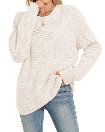 Womens 2025 Fall Sweaters Long Sleeve Chunky Knit Pullover Sweate...