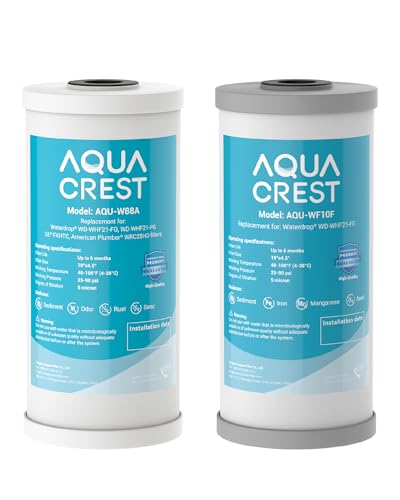AQUA CREST 10"x 4.5" Whole House Carbon Water Filter, Iron &...